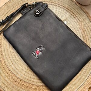 Coach x Disney Limited Edition Mickey Turnlock Folio Large Wristlet Clutch 65792
